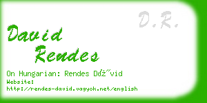 david rendes business card